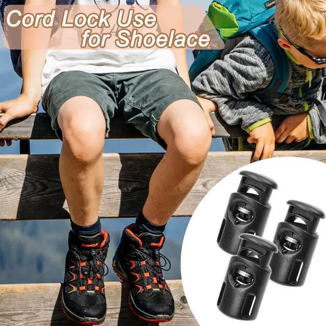 Alt view image 5 of 7 - CooBigo 10 PCS Plastic Spring Cord Locks for Drawstring, Paracord Toggle Stopper Clasp Elastic Shoeslace Lock Sweatpants Hoodie String Clips Bungee Swim Goggles Gloves String Lock Replacement