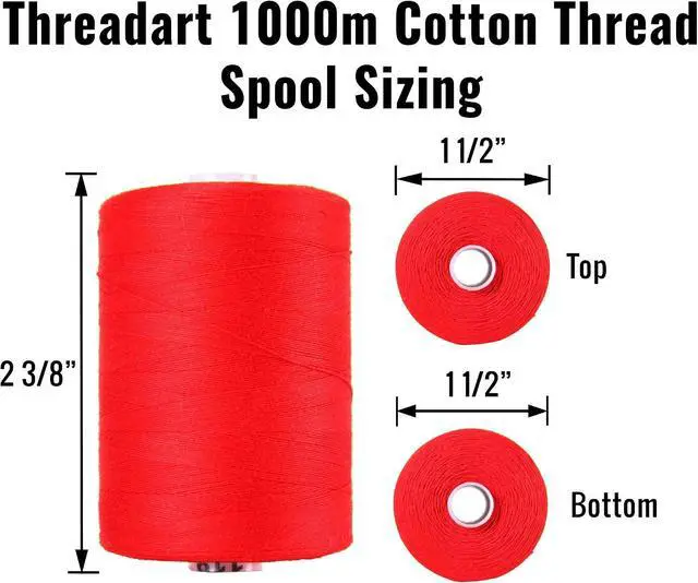 Alt view image 2 of 6 - ThreadArt Cotton Quilting Thread, 1000M 50/3, White | Long staple cotton thread for quilting, sewing and serging. Low-lint, smooth thread for clean stitches and strong seams.