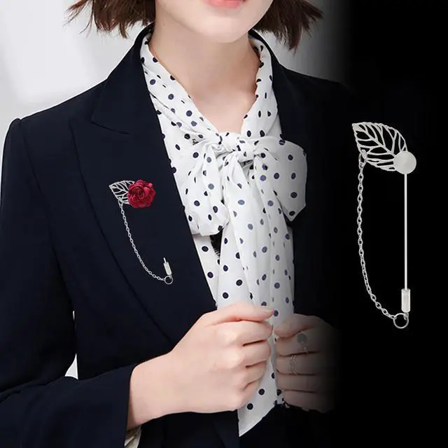 Alt view image 5 of 7 - Honbay 10PCS Jewelry Making Leaf Tray Safety Pins with Chains, Metal Stick Pins, Blank Brooch Bases, Lapel Sticks, Scarf Badge, Suit Tie Hat Pins, Hijab Pins with Safety Caps (Silver)