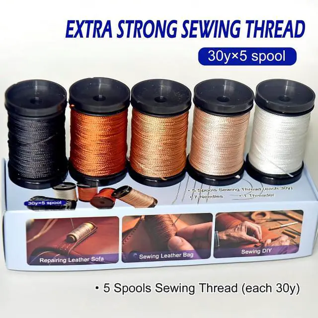 Alt view image 2 of 6 - Extra Strong Repair Upholstery Sewing Thread Kit Including 5 Rolls Nylon Thread