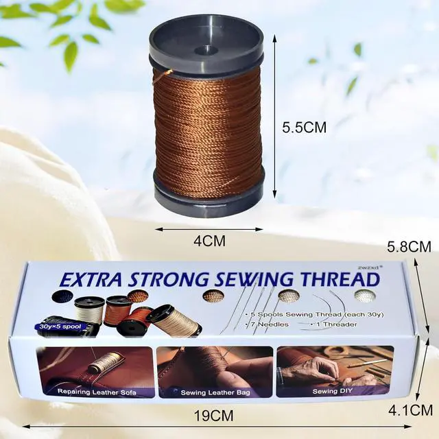 Alt view image 3 of 6 - Extra Strong Repair Upholstery Sewing Thread Kit Including 5 Rolls Nylon Thread