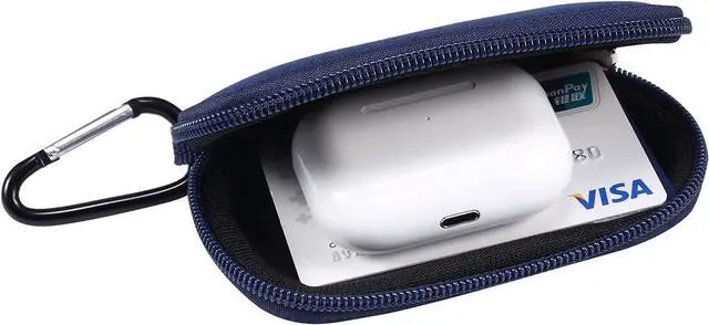Alt view image 4 of 6 - Neoprene Sleeve Earphone Carry Bag Earbud Case Earphone Carrying Case Storage Bag Headphone Mini Pouch for Wireless Earbuds Airpods Bluetooth Headset Case with Carabiner