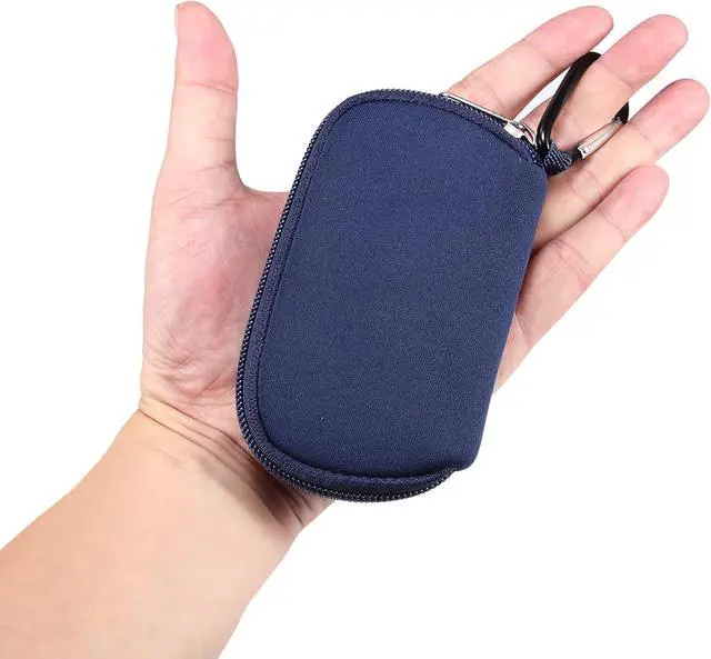 Alt view image 3 of 6 - Neoprene Sleeve Earphone Carry Bag Earbud Case Earphone Carrying Case Storage Bag Headphone Mini Pouch for Wireless Earbuds Airpods Bluetooth Headset Case with Carabiner
