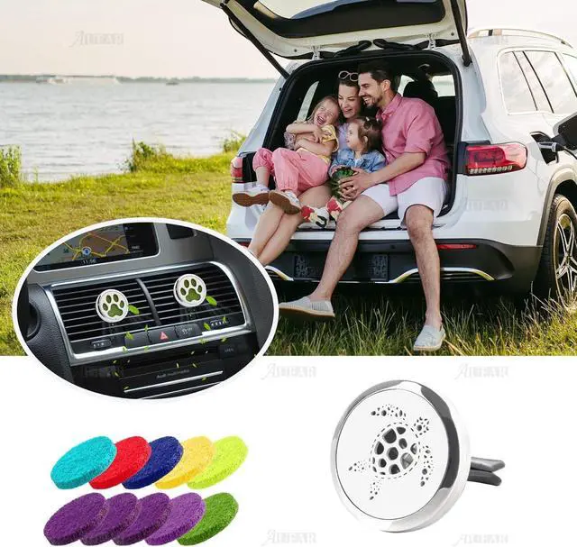 Alt view image 2 of 7 - AUEAR, Turtle Car Diffuser Vent Clip - 30mm Aromatherapy Essential Oil Metal Car Diffuser Vent Clips with 10 Refill Pads