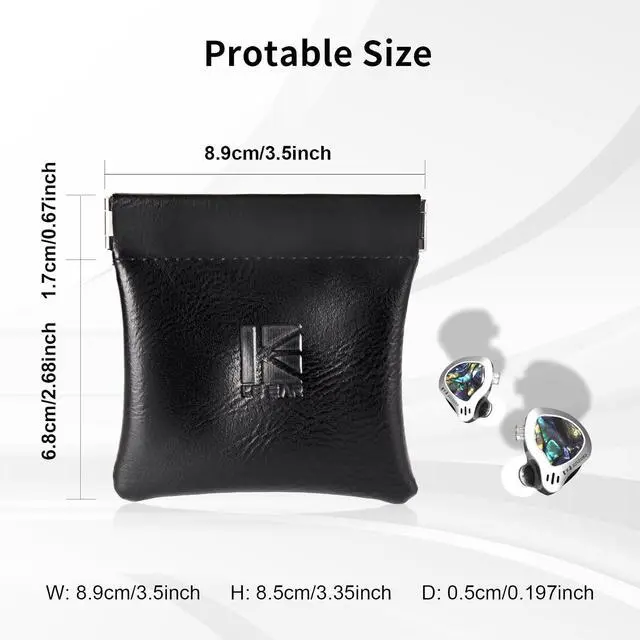 Alt view image 3 of 7 - 2 Pack Kbear Leather Squeeze Coin Purse Pouch Change Holder for Men & Women, IEM Earphone Storage Case Bag for IEM,in Ears,Portable Carrying Storage Case,Travel Bag Leather Jewelry Pouch(2 Pack)
