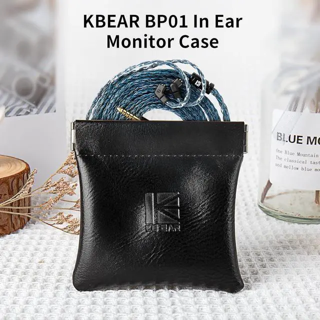 Alt view image 4 of 7 - 2 Pack Kbear Leather Squeeze Coin Purse Pouch Change Holder for Men & Women, IEM Earphone Storage Case Bag for IEM,in Ears,Portable Carrying Storage Case,Travel Bag Leather Jewelry Pouch(2 Pack)