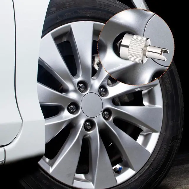 Alt view image 5 of 7 - 10pcs Metal Tire Valve Stem Caps Slotted Slot Valves Caps with Valve Core Remover Tire Valves Air Dust Cover with O Rubber Ring Universal Tires Stem Covers for Cars SUV Trucks Bikes Motorcycles
