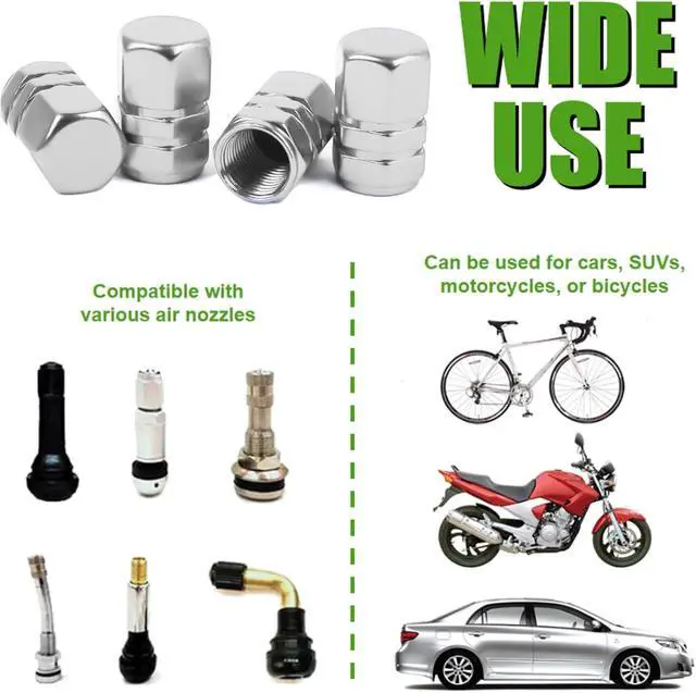 Alt view image 3 of 6 - 20 Pack Tire Valve Stem Air Caps Covers Aluminum Dustproof Corrosion Resistant Car Accessories Universal Trucks Motorcycles SUVs Bikes (Silver)
