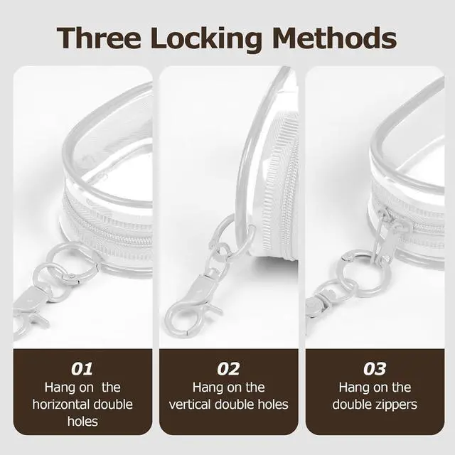Alt view image 3 of 5 - Linsaner 1 Pack Transparent Tech Pouch Storage Bag, White | Cable Organizer, Earphone Storage, Charger Holder, Key, Coin, Blind Box Doll Display Bag