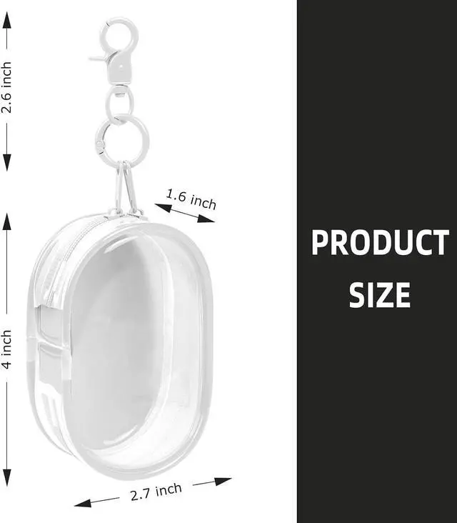 Alt view image 2 of 5 - Linsaner 1 Pack Transparent Tech Pouch Storage Bag, White | Cable Organizer, Earphone Storage, Charger Holder, Key, Coin, Blind Box Doll Display Bag