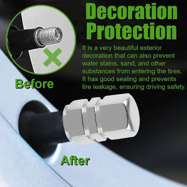 Alt view image 4 of 6 - 20 Pack Tire Valve Stem Air Caps Covers Aluminum Dustproof Corrosion Resistant Car Accessories Universal Trucks Motorcycles SUVs Bikes (Silver)