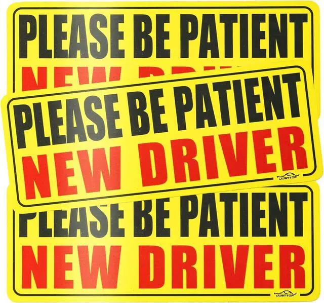 Main image of JUSTTOP New Driver Magnet for Car, Please Be Patient Student Driver, 3Pcs New Driver Magnet Safety Warning Magnetic Reflective Rookie Driver Bumper Sticker,Car Exterior Accessories