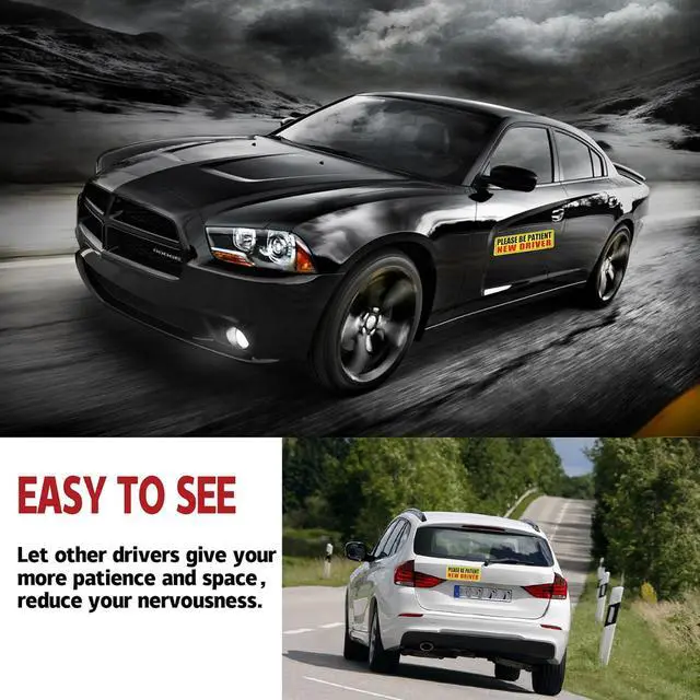 Alt view image 7 of 7 - JUSTTOP New Driver Magnet for Car, Please Be Patient Student Driver, 3Pcs New Driver Magnet Safety Warning Magnetic Reflective Rookie Driver Bumper Sticker,Car Exterior Accessories