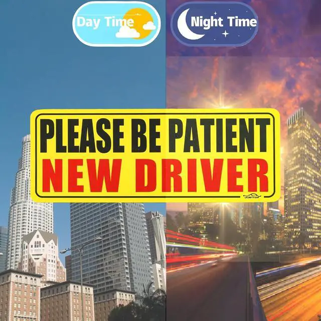 Alt view image 6 of 7 - JUSTTOP New Driver Magnet for Car, Please Be Patient Student Driver, 3Pcs New Driver Magnet Safety Warning Magnetic Reflective Rookie Driver Bumper Sticker,Car Exterior Accessories