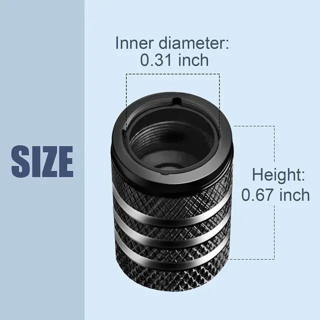 Alt view image 3 of 6 - DECURCAR Tire Valve Stem Caps 12 Pack Corrosion Resistant - Black | Tire Air Caps Aluminum with Plastic Liner TPMS Safe Corrosion Resistant Dust Proof Universal for Car Truck Motorcycle Bike