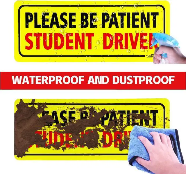 Alt view image 5 of 7 - JUSTTOP 3pcs Student Driver Magnet for Car, Please Be Patient Student Driver, New Drivers Sticker Safety Warning, Magnetic Reflective Rookie Driver Bumper Sticker (Black&Red)