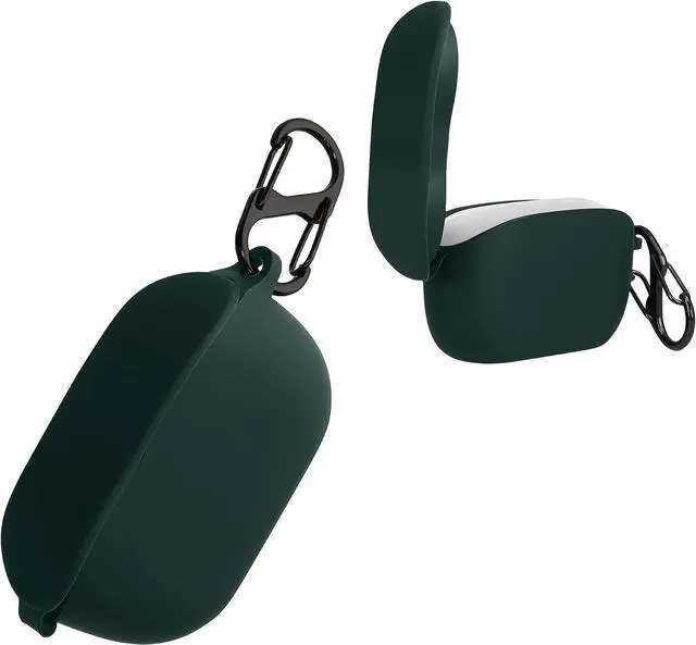 Main image of kwmobile Case Compatible with JBL Wave 100TWS Case - Silicone Cover Holder for Earbuds - Dark Green