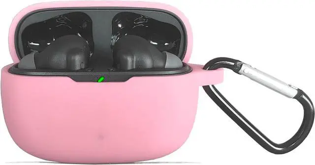 Main image of Silicone Case for JBL Vibe Beam 2, JBL Vibe Beam, JBL Vibe 200TWS True Wireless Headphones, Premium Shockproof Case Cover with Carabiner. (Pink)