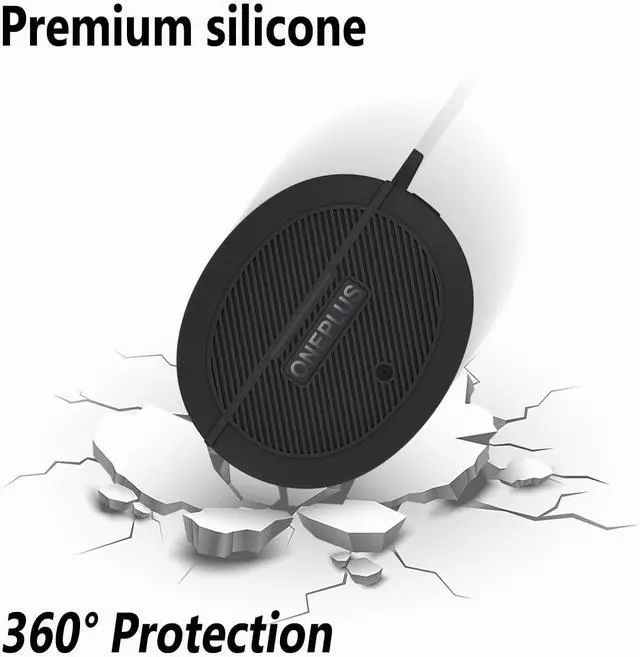 Alt view image 4 of 6 - Geiomoo Silicone Cover for OnePlus Buds 4 Case, Soft Flexible Scratch Resistant Protective with Carabiner (Black)