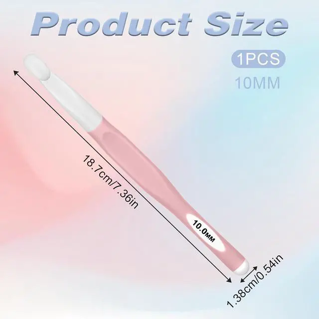 Alt view image 2 of 7 - 10mm Large Size Crochet with Ergonomiv Handle(10mm) | Long Rubber Handle Crochet Hook, Knitting Giant Crochet Hooks for Chunky Yarn, Scarf, DIY, Wool Products