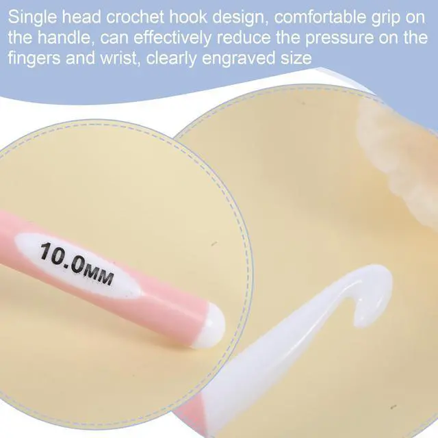 Alt view image 6 of 7 - 10mm Large Size Crochet with Ergonomiv Handle(10mm) | Long Rubber Handle Crochet Hook, Knitting Giant Crochet Hooks for Chunky Yarn, Scarf, DIY, Wool Products