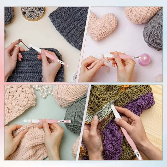 Alt view image 7 of 7 - 10mm Large Size Crochet with Ergonomiv Handle(10mm) | Long Rubber Handle Crochet Hook, Knitting Giant Crochet Hooks for Chunky Yarn, Scarf, DIY, Wool Products