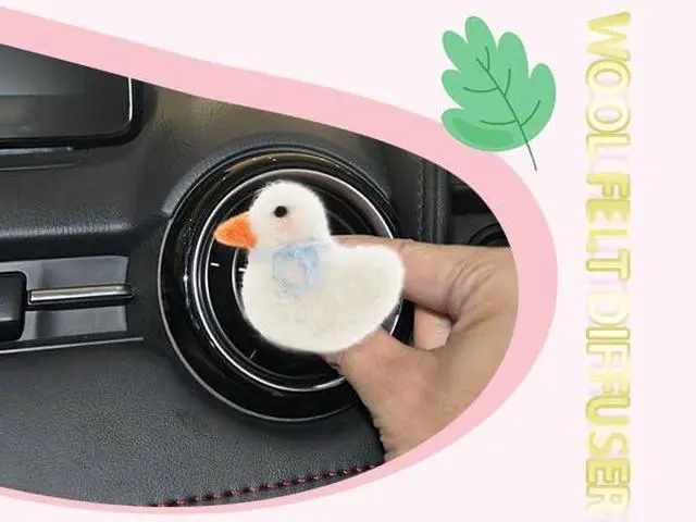 Alt view image 4 of 7 - ORIESSE Duck Car Accessories,Wool Felt Car Air Freshener Vent Clips | 1pc Handmade Refillable Essential Oil Aroma Diffuser,White Duck Decor for Women Teens