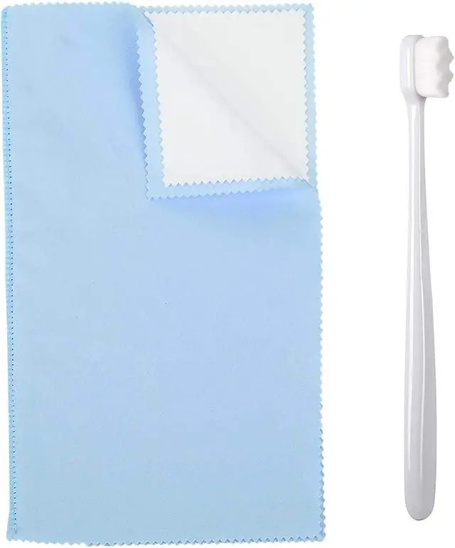Main image of Syyflibb Polishing Cleaning Cloth for Gold, Silver, and Platinum Jewelry, 1 Ultra-Soft Brushes Wave,Rings & Chains | Tarnish Removal(Blue)