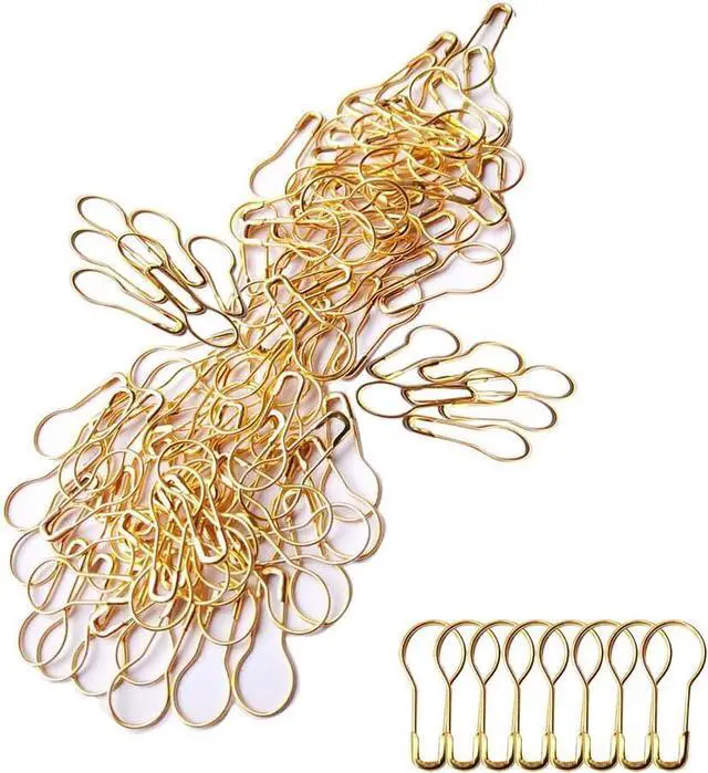 Main image of 200pcs 0.9 Inch Gourd Safety Pins, Ball Shaped Hanging Tag Pins | For Clothes Stitch Markers, Clothing Labels Crochet,Sewing Clothing DIY Craft Making,Home Accessories(Gold)