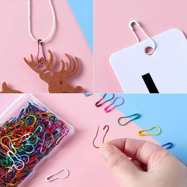 Alt view image 5 of 5 - 200 Pieces Safety Bulb Pins,Mixed Colors Bulb Pin Gourd Safety Pin Metal Calabash Clothing Tag Pins for Knitting and DIY Project Craft Project, Home Accessories