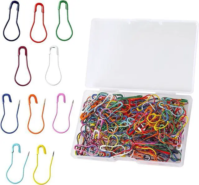 Main image of 200 Pieces Safety Bulb Pins,Mixed Colors Bulb Pin Gourd Safety Pin Metal Calabash Clothing Tag Pins for Knitting and DIY Project Craft Project, Home Accessories