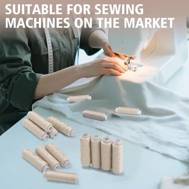 Alt view image 6 of 7 - Bupete 8 Rolls Sewing Thread 200 Yards Each Roll Thread for Sewing Machine | Polyester Threads, Beige Sewing Threads for Sewing Machine, Embroidery, Hand Stitching