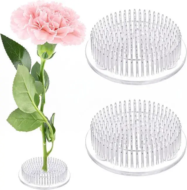 Main image of Waydress 2 Pcs 2.8 in Plastic Flower Frogs for Arrangements, Clear | 3 Suction Anti-slip Base, 44g Lightweight Design, Flower Pin Holder for Small Vase Ikebana Decoration Supplies