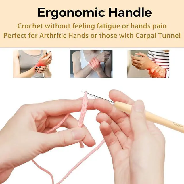 Alt view image 4 of 7 - Small Size Crochet Hook Lace Crochet Needle, 1.5mm Crochet Hook, Ergonomic Crochet HooksEmbroidery Thread Knitting Weaving Tool (1.5 mm)