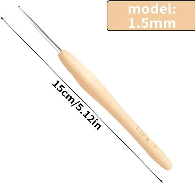 Alt view image 2 of 7 - Small Size Crochet Hook Lace Crochet Needle, 1.5mm Crochet Hook, Ergonomic Crochet HooksEmbroidery Thread Knitting Weaving Tool (1.5 mm)