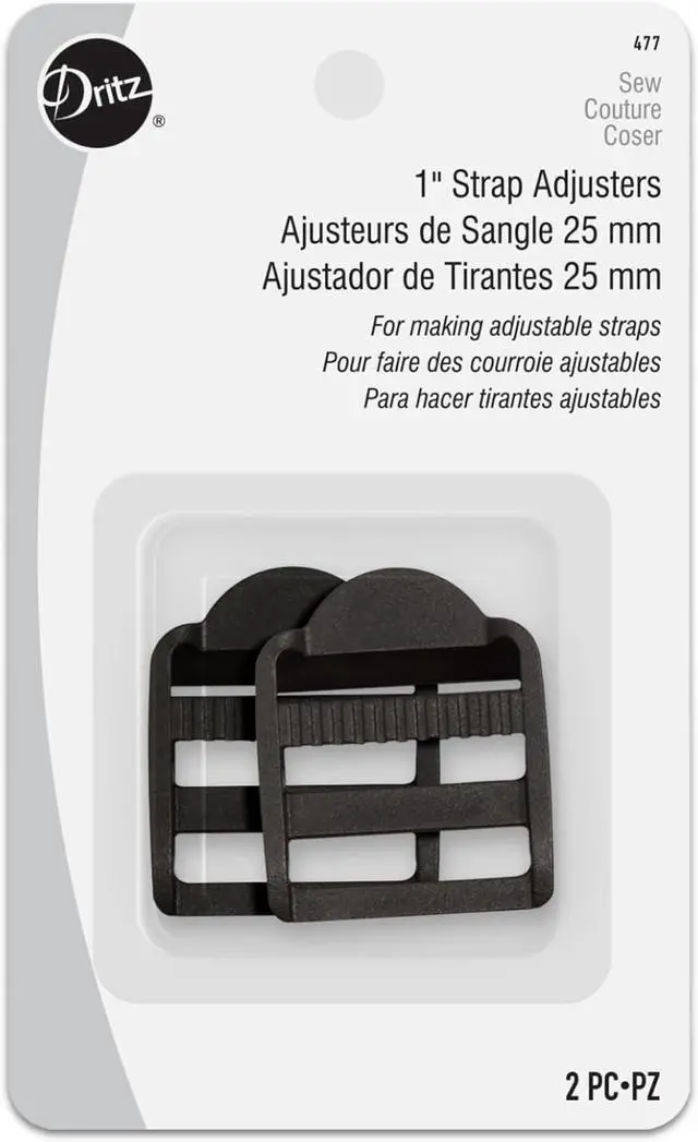 Main image of Dritz 1" Strap Slide Adjusters, 2 Count, Black