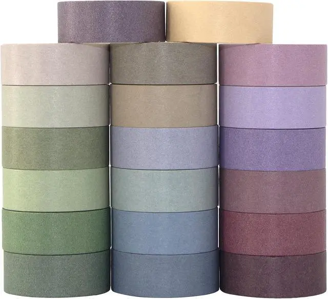 Alt view image 2 of 7 - Mooker 20 Rolls Washi Tape Set, Colored Masking Tape, Decorative Nature Colored Tapes for Arts, DIY Crafts, Bullet Journals, Scrapbooking - 15mm Wide