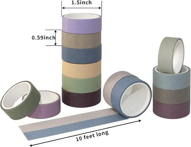 Alt view image 4 of 7 - Mooker 20 Rolls Washi Tape Set, Colored Masking Tape, Decorative Nature Colored Tapes for Arts, DIY Crafts, Bullet Journals, Scrapbooking - 15mm Wide