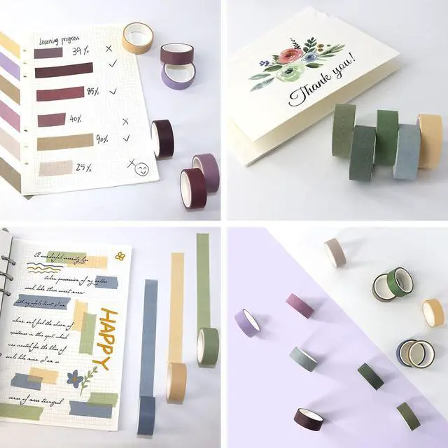 Alt view image 5 of 7 - Mooker 20 Rolls Washi Tape Set, Colored Masking Tape, Decorative Nature Colored Tapes for Arts, DIY Crafts, Bullet Journals, Scrapbooking - 15mm Wide