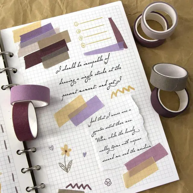 Alt view image 6 of 7 - Mooker 20 Rolls Washi Tape Set, Colored Masking Tape, Decorative Nature Colored Tapes for Arts, DIY Crafts, Bullet Journals, Scrapbooking - 15mm Wide