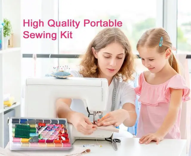 Alt view image 7 of 7 - All Purpose Sewing Thread Set - 42 Assorted Rainbow Color Series and White Black Handy Polyester Thread Kit Includes 9 Hand Needles, 2 Needle Threaders, Suitable for Hand and Machine Sewing