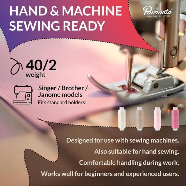 Alt view image 4 of 6 - Strong Polyester Pro Sewing Thread, Many Colours Finest Spools, Universal All Purpose Hand And Machine Sewing, 200m - 220yd Coil Reel Made in Europe Since 1953 (5624 - blue)