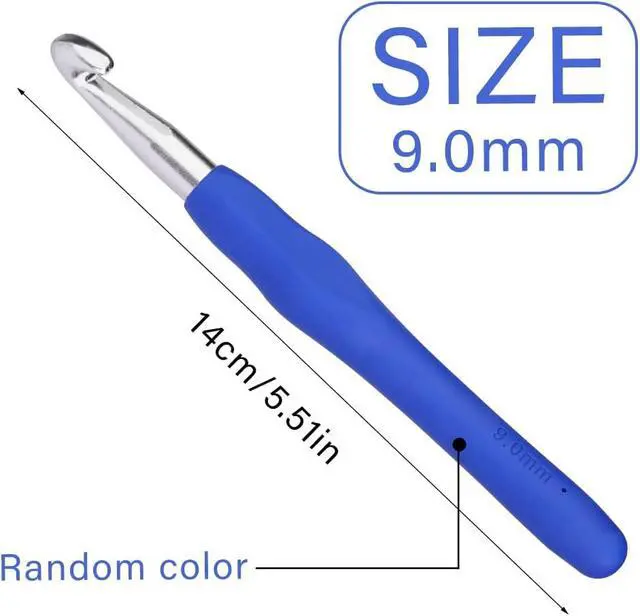 Alt view image 2 of 7 - QMNNMA 9 mm Crochet Hook, Ergonomic Crochet Hooks for Arthritic Hands | Crochet Needles for Yarn, Knitting Needles for Beginners, Left-handed People Crocheting Yarn, Good for Making Blankets