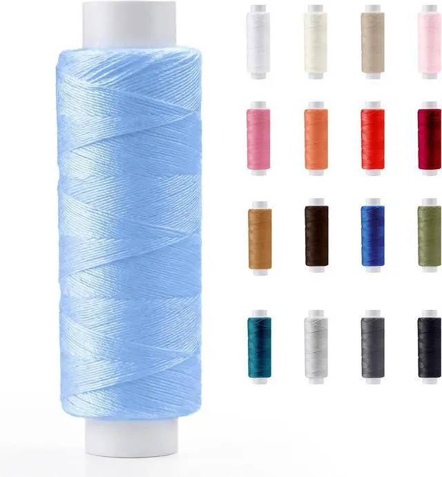 Main image of Strong Polyester Pro Sewing Thread, Many Colours Finest Spools, Universal All Purpose Hand And Machine Sewing, 200m - 220yd Coil Reel Made in Europe Since 1953 (5624 - blue)