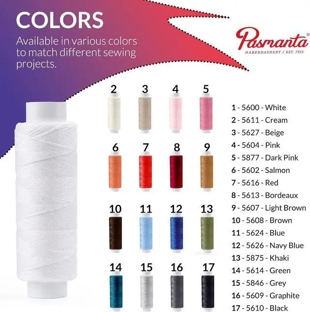 Alt view image 6 of 6 - Strong Polyester Pro Sewing Thread, Many Colours Finest Spools, Universal All Purpose Hand And Machine Sewing, 200m - 220yd Coil Reel Made in Europe Since 1953 (5624 - blue)