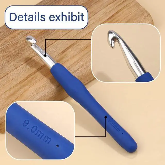 Alt view image 4 of 7 - QMNNMA 9 mm Crochet Hook, Ergonomic Crochet Hooks for Arthritic Hands | Crochet Needles for Yarn, Knitting Needles for Beginners, Left-handed People Crocheting Yarn, Good for Making Blankets