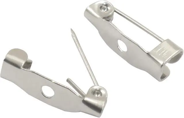 Alt view image 2 of 5 - 100Pcs 15mm Locking Pins Safety Clasp Brooch, Silver Brooch Clasps Pin Safety Pins, Reliable Back Clasp for Name Tags/Jewelry Making and DIY Crafts