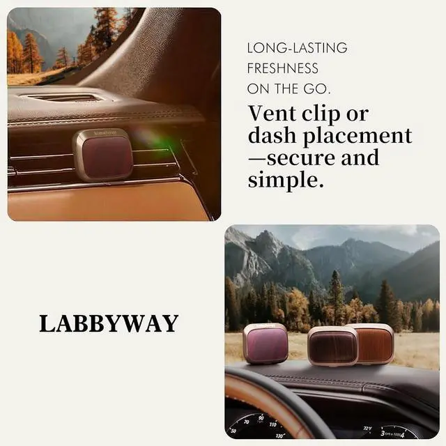 Alt view image 2 of 7 - Car Air Freshener Vent Clip, Starter Kit with Refills, Scent Diffuser | Car air freshener vent clip, starter kit with fruit plant refills. Natural scent, long lasting aroma, easy clip on vents