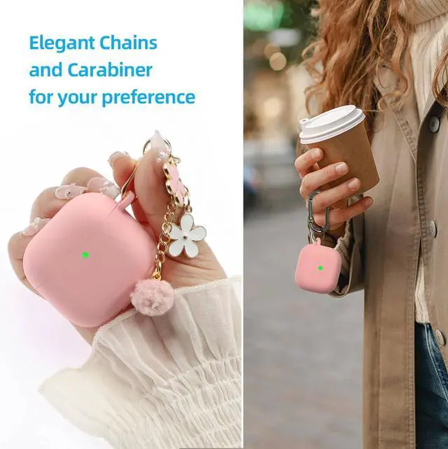 Alt view image 3 of 7 - Compatible with AirPods 4 Case, Premium Soft Silicone Protective Case Cover for Apple AirPods 4th Generation with Cleaner Kit Keychain Accessories for Women Girls