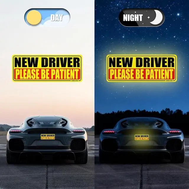 Alt view image 4 of 6 - SINGARO New Driver Magnet for Car, Please Be Patient New Driver, 3Pcs Magnetic Reflective Novice Rookie Drivers Safety Warning Bumper Stickers, Removable Car Exterior Accessories